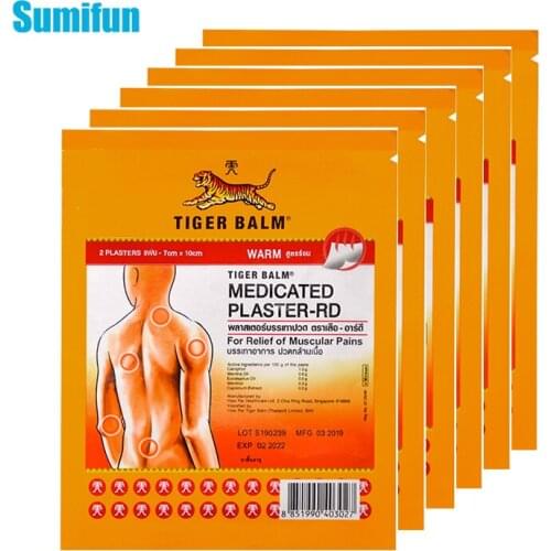 12pcs=6bags Thailand Tiger Balm Capsicum Stickers Body Back Muscle Arthritis Rheumatism Pain Relief Patch Medical Plaster D3421