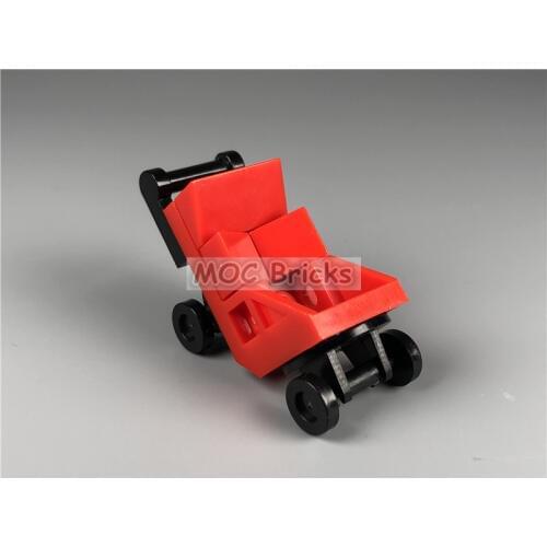 2pcs/lot MOC Bricks DIY Red Baby carriage Toys Educational Building Blocks Assembly Accessories Action figure DIY Children gifts