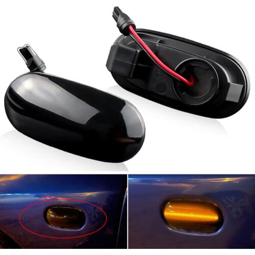 2Pcs Smoked LED Side Marker Turn Signal Sequential Blinker indicator Lights For Mitsubishi Pajero Mirag Legnum Gelent 1998-2005