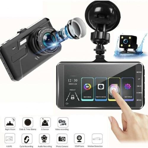 4 Inch Dash Cam 1080P G-sensor 12V Car DVR Car Camera Dashcam Wide Angle Video Recorder Rear Camera Night Vision Car monitor
