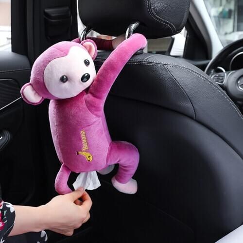 Cartoon Monkey Paper Napkin Tissue Box Home Car Paper Holder Organizer Portable Tissue Box Home Office Car Tissue Boxes