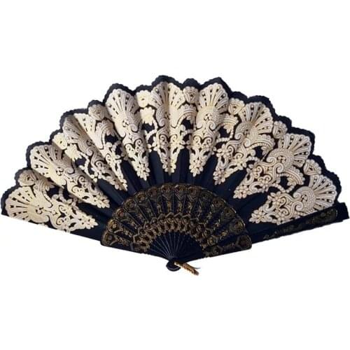 Cospaly Fan /Lolita Black Lace Lolita KILL Gothic Style Lolita Gorgeous Palace Fan