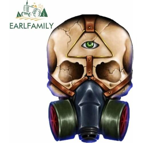 EARLFAMILY 13cm x 8.8cm For Toxic Skull Car Stickers Occlusion Scratch Decal Vinyl Material Car Accessories for SUV JDM ATV