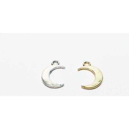 Eruifa Hot Wholesales Shiny 12mm Moon 20pcs / bag Zinc alloy DIY Charms Pendant Jewelry handmade DIY 2 Colors