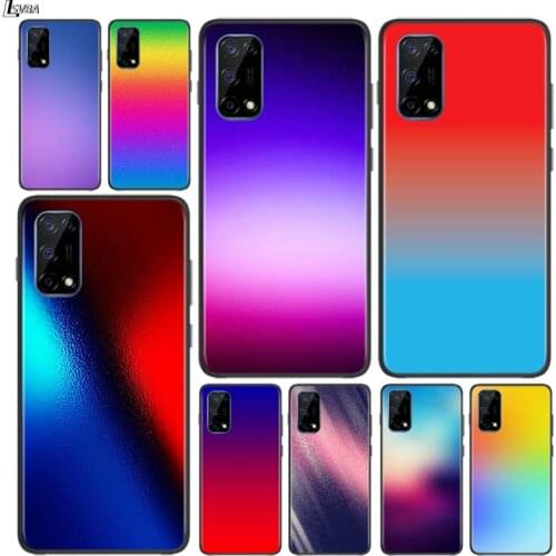 Gradient Color for OPPO Realme V15 X5 X3 X50 X7 X2 C17 C11 C3 C2 7 7i 6 6S 6i 5 Narzo 20 Pro Black Phone Case