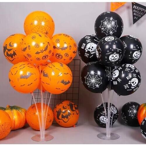 Halloween Party DecorationBlack Orange White Latex Balloon Pumpkin SkeletonBat Spider Ghost Balloons Kids Toys Bar Party Decor