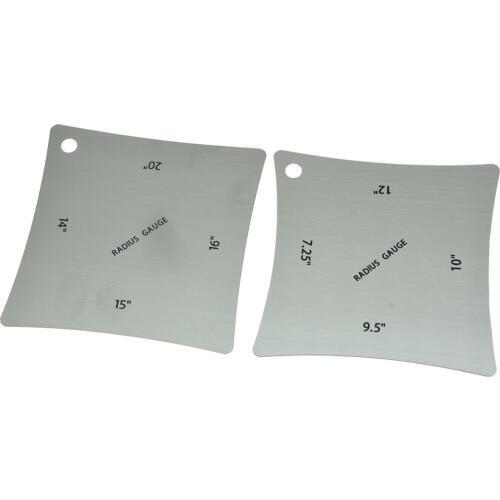 KAISH Set of 2 Stainless Steel Smooth Guitar Fingerboard Fretboard Saddle Nut Radius Gauge Measuring Tool Luthiers Tool