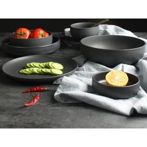 Ceramic Cutlery Steak Dish Pasta Plate Dinnerware Set Rice Bowl Big Soup Bowl Salad Tray New Eating Utensil Fast Food Tray 1pcs