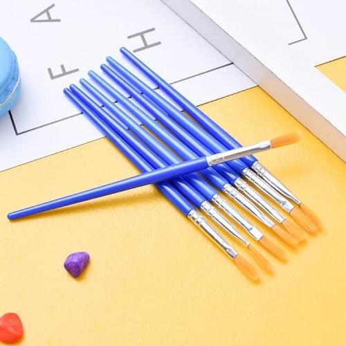 12.5cmDigital Oil Painting Brush Hook Line Pen Plastic Flat Head Brush Brush Flat Head Pen Watercolor Gouache Acrylic for DIY