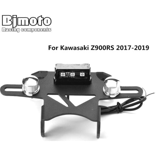 Motorcycle Rear License Plate Tail Frame Holder Bracket with LED Light For Kawasaki Z900RS Z900 RS 2017 2018 2019