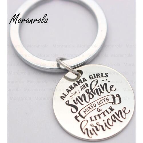 Copper necklace Keychain New arried "California Girls Are Sunshine mixed with a little Hurricane" charm Sunshine Hurricane
