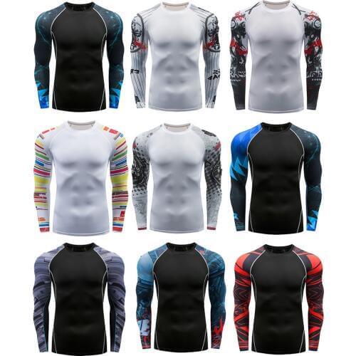 MMA Rashguard Long Sleeve T-shirt Men BJJ Muay Thai T-shirts Jiu Jitsu MMA Compression Shirts Sport Clothing Gym Boxing Jerseys