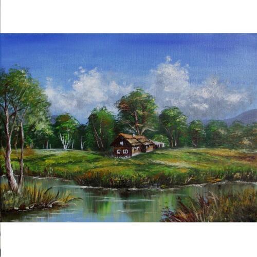 Diamond Embroidery Cross Stitch kit Full Drill DIY Diamond Painting Scenery Blue House 50*40 Square Rhinestone Diamond Mosaic