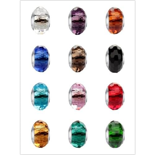New Solid Color Sparkling Colorful Murano Glass DIY Beads Fit Original Pandora Charms Bracelet Necklace Women Fine Jewelry Gifts