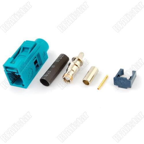 Fakra "Z" Crimp Female Jack SMB Connector Waterblue/5021 Neutral coding RG316 RG174 LMR100 Cable Type
