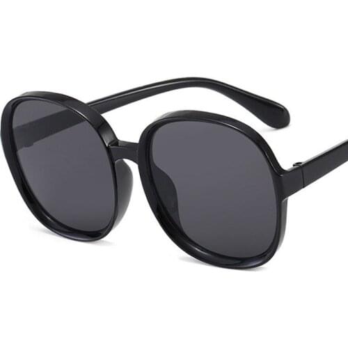 1pcs New Round Frame Sunglasses Women Retro Brand Designer Brown Black Oversized Lady Sun Glasses Female Fashion Outdoor Driving