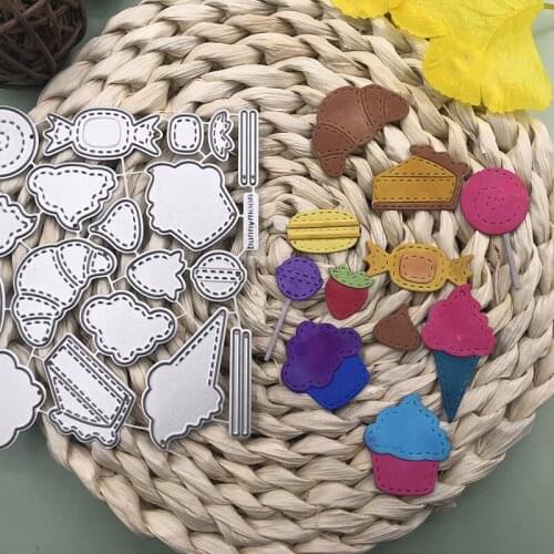 Panalisacraft cute ice cream cupcakes lollipop Metal Cutting Dies candies cut die scrapbooking Album Paper Card Craft Embossing