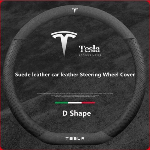 Suitable For Tesla Model 3 ModelX ModelS ModelY Leather Steering Wheel Cover Suede Car Steering Wheel Cover Four Seasons General