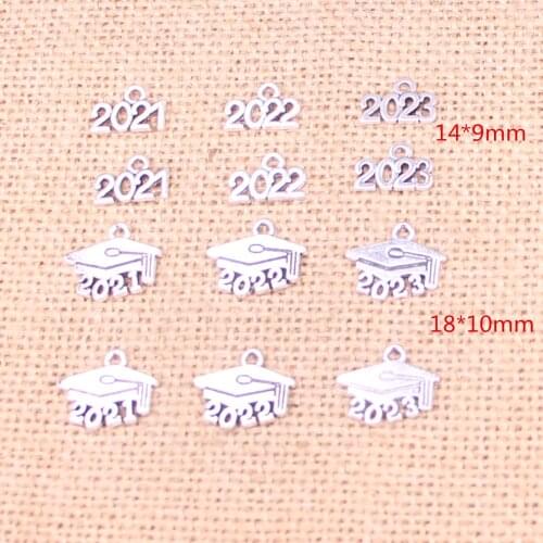 1Bag 2021 2022 2023 Pendant Charms Handmade Vintage For DIY Jewelry Making Findings