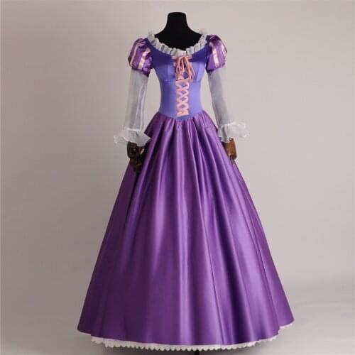 Plus Size XS-XXXL The Princess Rapunzel Fancy Dress Adult Costumes for Halloween/Carnival Party Tangled Cosplay Costumes