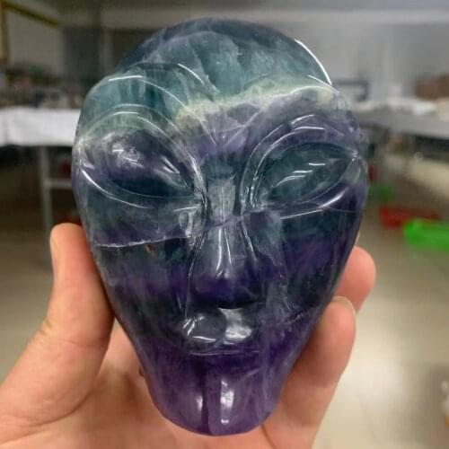 Handcarved natural materials, Crystal Skull Alien Gem gifts and home decor