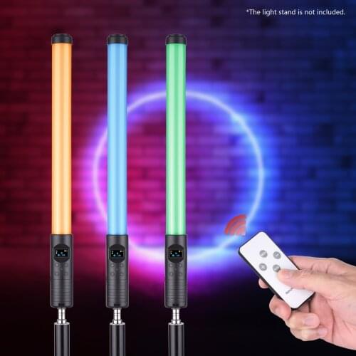 20W Handheld RGB Colorful Light Wand LED Photography Light Bi-color Temperature 3000K-6500K Dimmable Brightness 0%-100% CRI85