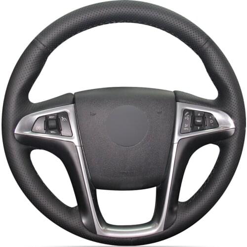 Hand-stitched Black Artificial Leather Car Steering Wheel Cover for Buick Lacrosse 2010-2013 Regal 2011-2013 Chevrolet Equinox