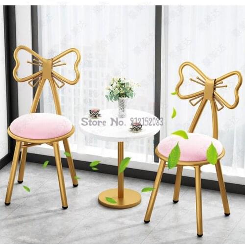Bedroom simple dressing table chair nordic light luxury backrest stool makeup stool net red ins wind nail butterfly chair