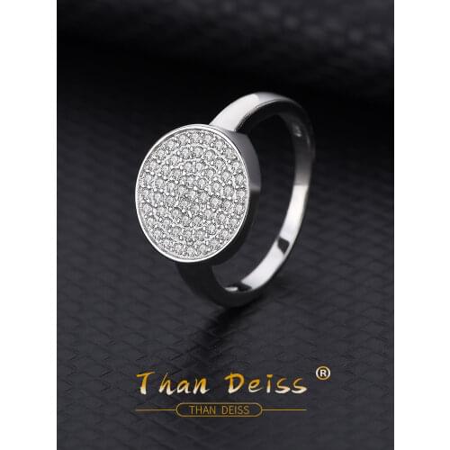European And American Vintage Luxury Ladies Zirconia Ring s925 Sterling Silver Full Diamond Disc Hand Jewelry Wholesale