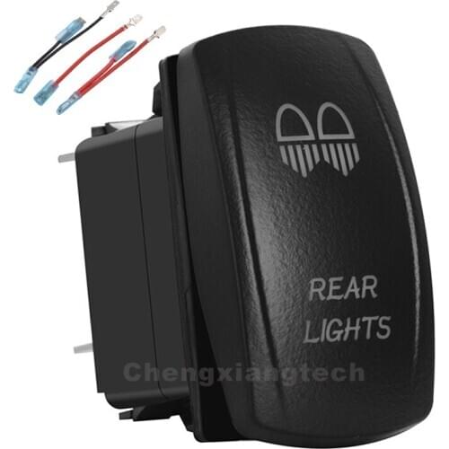 Rear Lights Up Green & Red Led Rocker Switch ARB Carling 5P SPST ON/OFF 12v/24v Car Boat Truck Waterproof IP66+Jumper Wires Set
