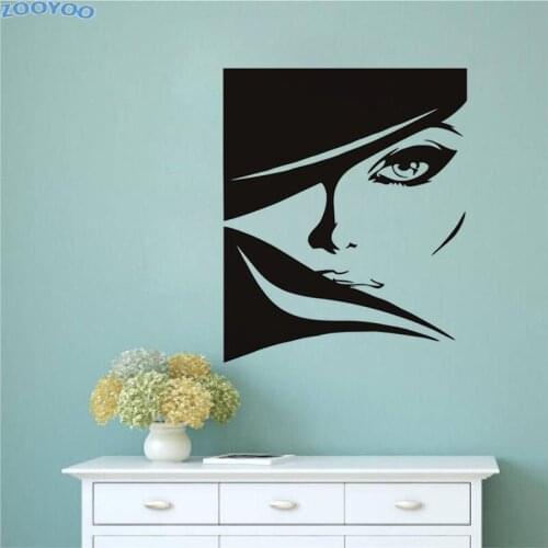 ZOOYOO Sexy Girl Wall Decals Beauty Salon Fashion Wall Stickers Home Decor Removable Waterproof Decal Art Wall Decoration