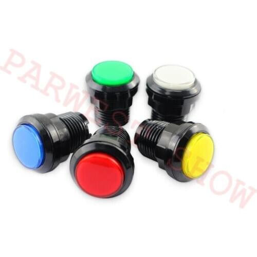 10pcs 32mm black edge small round Arcade Game LED illuminated push button with microswitch 5 color choose for DIY arcade Kits