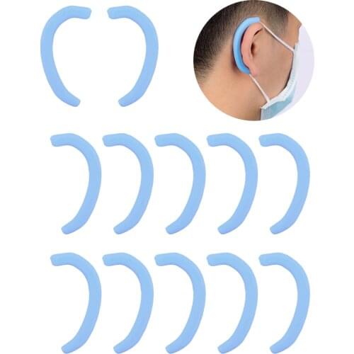 10PCS Elastic Soft Silicone Mask Earmuffs Anti-Slip Anti-Pain Earloop For Mask Comfortable Ear Protection Hook Invisible Ear