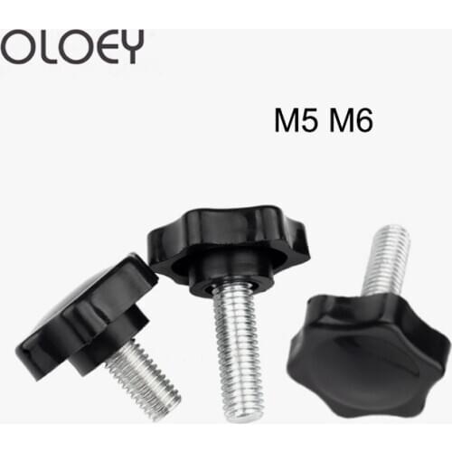 10pcs M5 M6 M8 M10 M12 Thread Star Shaped Head Thread Clamping Screw Bolt Knob for Industry Equipment Plastic Carbon Steel