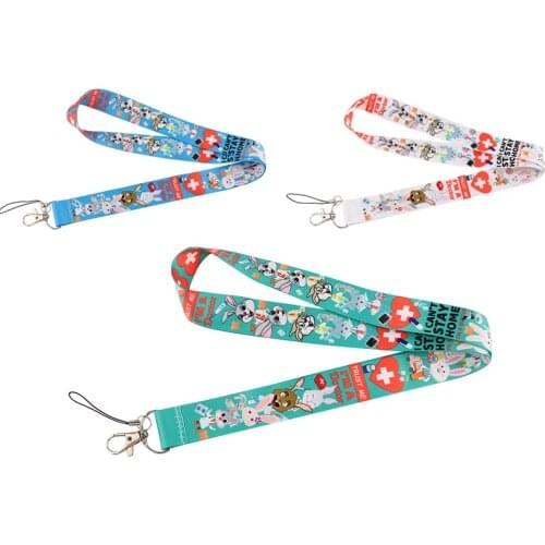 12pcs/lot E3457 Medical Cartoon Rabbit Doctor Nurse Lanyards for Key Neck Strap For Card Badge Lanyard Key Holder DIY Hang Rope