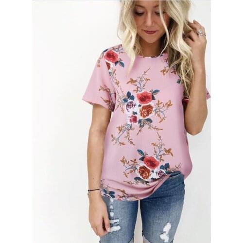 2021 Summer New Womens T-shirt Loose Round Neck Printing Simple Top T-shirt 6 Colors Ropa Mujer Em