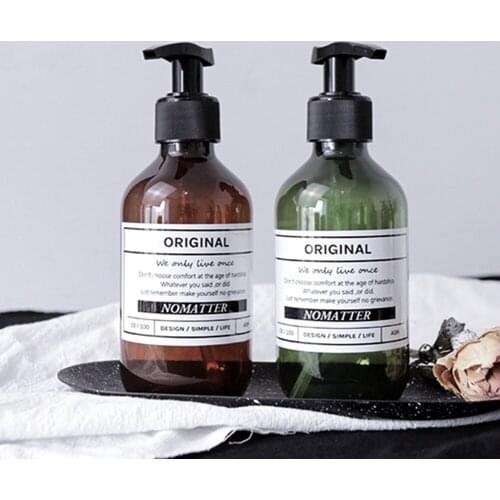 300/500ml Nordic Soap Pump Bottle Refillable Shampoo Shower Gel Wash Hair Conditioner Lotions Press Dispenser for Bathroom