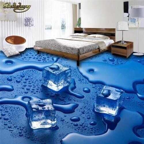 Beibehang Custom Photo Wallpaper Floor Painting Ice Cream 3D Floor Thickened Wear Resistant PVC Floor Painting papel de parede