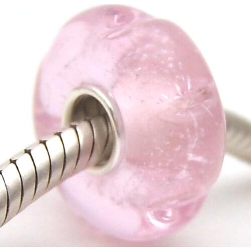 PJG2287 100% S925 Sterling Silver Beads Murano Glass beads Fit European Charms Bracelet charms diy jewelry Lampwork GlassBeads