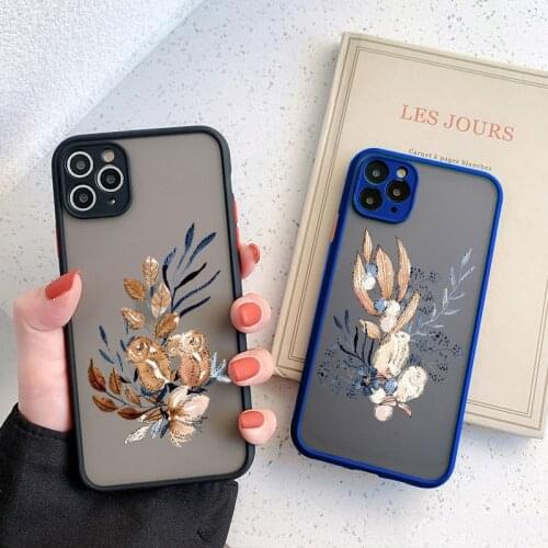 Flower Birds Case For iPhone XS MAX XR X 12 11 Pro max Fashion Floral Case For iPhone SE 2020 8 7 6S Plus Hard Shockproof Cover