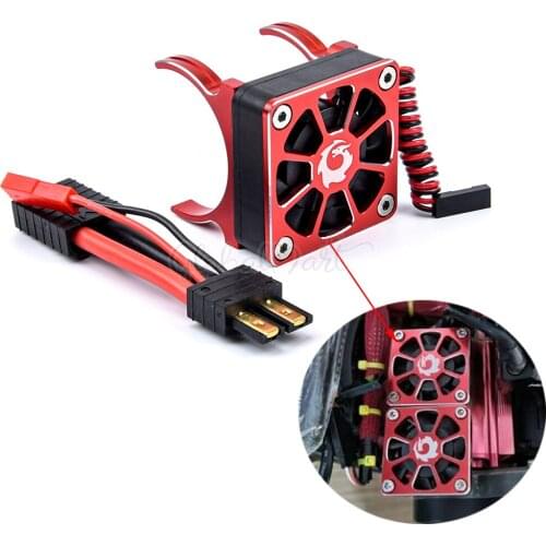 Electric Car Brushless Carbon Brush Motor Radiator Cover + Cooling Fan for TRAXXAS TRX-4 SCXI10 RC4WD RC Car 540 550 Model Parts