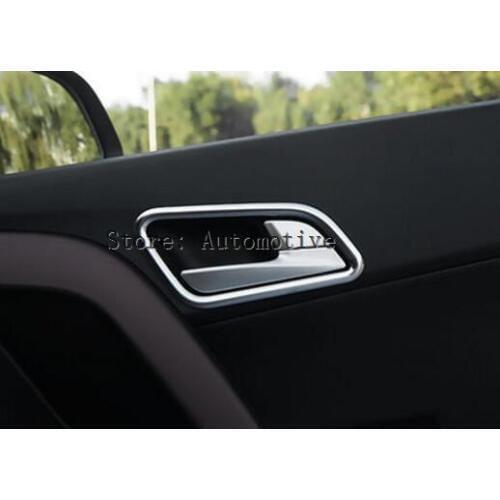 For Hyundai Creta 2015 2016 2017 Chrome Interior Inner Door Handle Bowl Cover Trim Catch Frame Molding Garnish Surround Matte