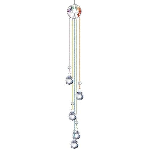 Chakra Crystal Sun Catchers Chandelier Crystals Ball Prism Pendant Rainbow Maker Hanging Chakra Cascade Suncatcher Home Decor