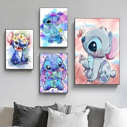 Disney Cartoon Stitch and Prints Interstellar Baby Canvas Paintings Posters Wall Art Pictures for Living Room Decor Cuadros