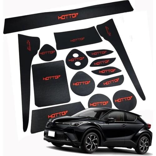 15pcs For TOYOTA C-HR 2017 Gate slot pad Interior Door Pad/Cup Non-slip mats red/blue/BLACK/GREEN/Gray