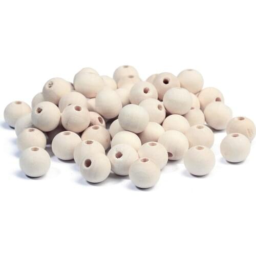 100pcs 6/8/10/12/14mm Round Natural Wooden Beads Loose Spacer Beads Accessories For Bracelet Necklace Diy Jewelry Making Pine