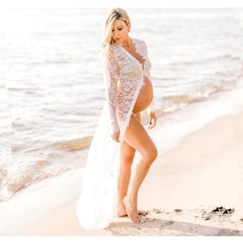 Pregnant Women Shooting Photo Lace Dresses Pregnant Women Open Lace Mopping Dresses Elegant Dress Pregnancy Dress Photo Shoot