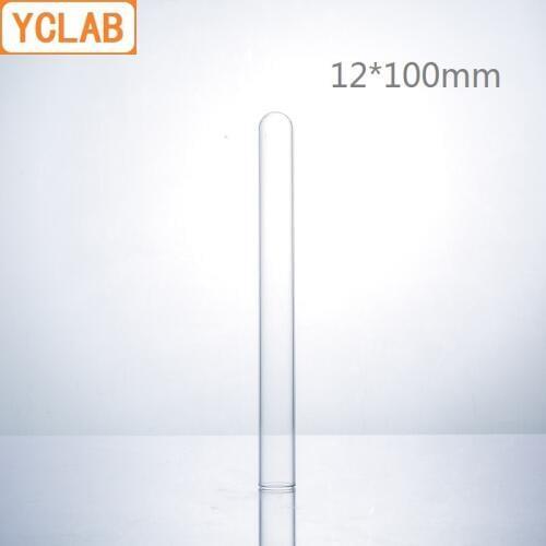 YCLAB 12*100mm Glass Test Tube Flat Mouth Borosilicate 3.3 Glass High Temperature Resistance Laboratory Chemistry Equipment