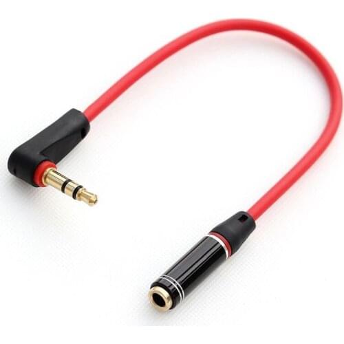Best quality ! 90 Degree Angled Type Stereo Audio 3.5mm Male to 3.5mm Male/Female 3 Pos. Line In Car Aux Cable 10cm