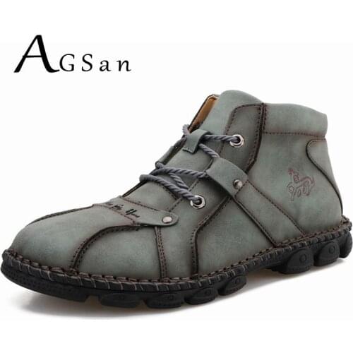 Men Ankle Boots Waterproof Martin Boots Handmade Casual Shoes High Top Sneakers New Autumn Winter Outdoor Male Boots Big Size 48